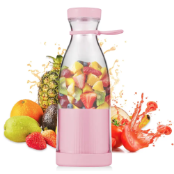 Mini blender portabil smoothie si shake incarcare usb 6 lame otel Inoxidabil 380 ml