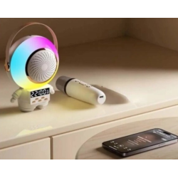 Mini boxa portabila Bluetooth cu 1 microfon wireless pentru copii statie Karaoke model Astronaut
