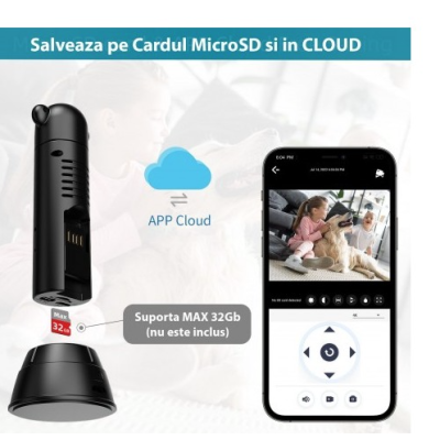 Mini Camera supraveghere Andowl Q SX82 4K Wifi rotativa