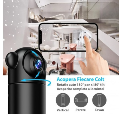 Mini Camera supraveghere Andowl Q SX82 4K Wifi rotativa