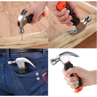 Mini ciocan cu gheare din otel multifunctional cu maner anti alunecare