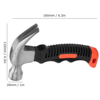Mini ciocan cu gheare din otel multifunctional cu maner anti alunecare