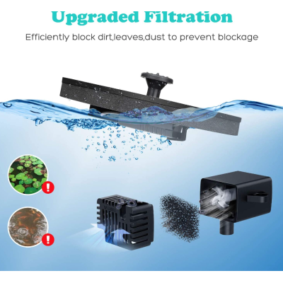 Mini fantana solara plutitoare pentru apa cu cinci capete