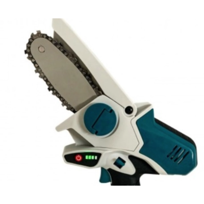 Mini Fierastrau cu lant si lama 4'' Craft tec 2 acumulatori 48w ALBASTRU MX678