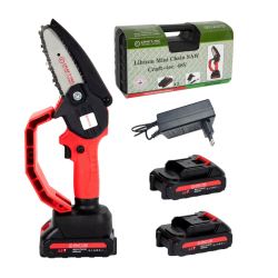 Mini Fierastrau lant 4'' CRAFT TEC 2 acumulatori 48W ROSU MX566