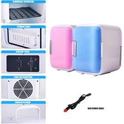 Mini Frigider Turistic Portabil cu Functie de Racire si Incalzire 12V Alb