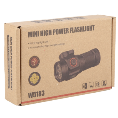 Mini lanterna de mana W5183 puternica cu 4 LED