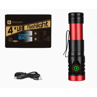 Mini Lanterna puternica de mana BL402x extensibila cu 4 LED si 3000 lumeni