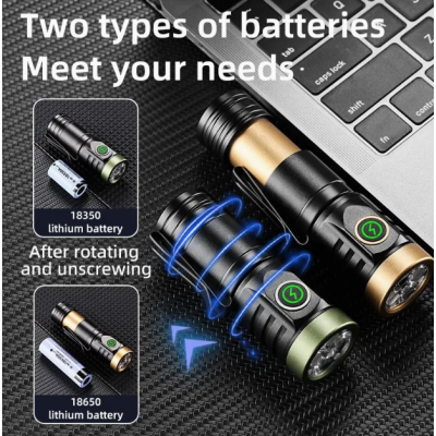 Mini Lanterna puternica de mana BL402x extensibila cu 4 LED si 3000 lumeni