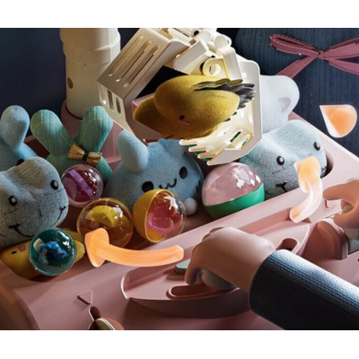 Mini masina de prins jucarii culoare roz accesorii incluse