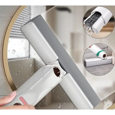 Mini mop portabil cu sistem autostoarcere pentru suprafete si geamuri