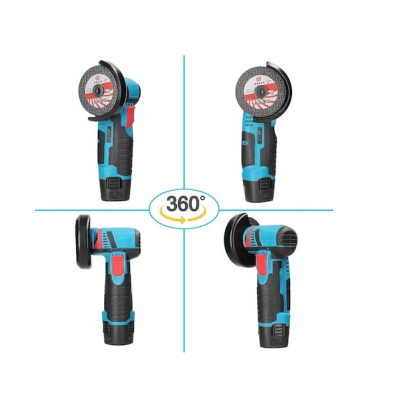 Mini polizor flex unghiular portabil cu 2 acumulatori 6 discuri 12V 76MM