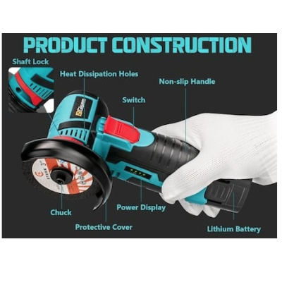 Mini polizor flex unghiular portabil cu 2 acumulatori 6 discuri 12V 76MM