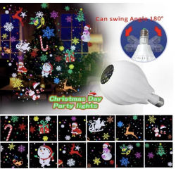 Mini Proiector LED pentru Craciun in forma de Bec cu Soclu E27 4W Ajustabil