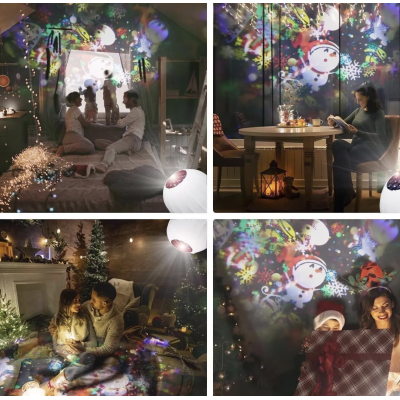 Mini Proiector LED pentru Craciun in forma de Bec cu Soclu E27 4W Ajustabil