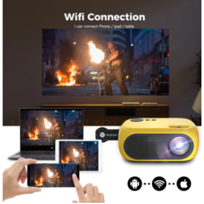 Mini proiector portabil HD 1080P  sunet surround 360 de grade Videoproiector Home Cinema