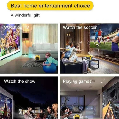 Mini proiector portabil HD 1080P  sunet surround 360 de grade Videoproiector Home Cinema