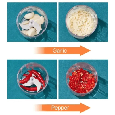 Mini Tocator Alimente si Legume cu Incarcare prin USB 45W ROZ