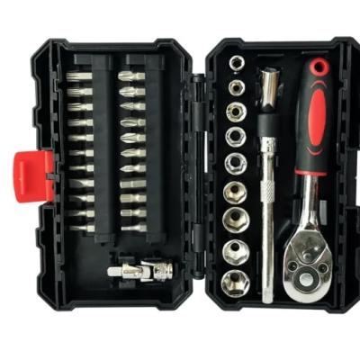 Mini Trusa chei tubulare si biti 1/4 cu 35 de piese