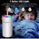 Mini umidificator portabil silentios cu 7 culori LED 320ml Alb