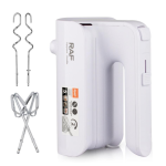 Mixer electric de mana 800W 3 trepte viteze si 2 accesorii pentru batut si framantat ALB