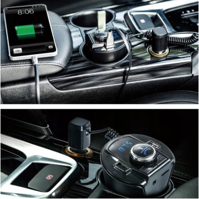 Modulator auto BX6 Bluetooth FM USB Negru