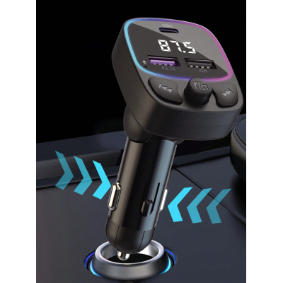 Modulator auto C48 cu USB dublu 3.1A si lumina RGB