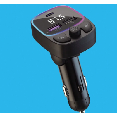 Modulator auto C48 cu USB dublu 3.1A si lumina RGB