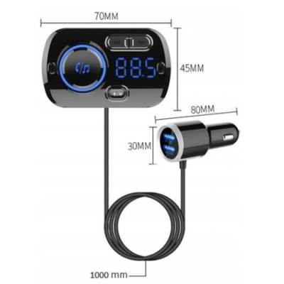 Modulator auto FM BC49BQ Bluetooth 5.0 Fast Charge 3.0 Handsfree Car Kit