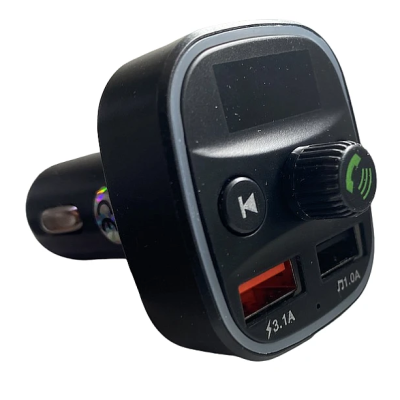 Modulator Fm auto Xd8 cu functie Bluetooth Mod  Bt cu doua porturi Usb microSd Negru