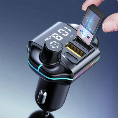 Modulator Fm auto ZTB A10 20W Rgb cu incarcare rapida  Negru