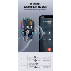 Modulator FM Bluetooth 5.0 Incarcare rapida MP3 Player Tip C PD 20W USB QC 3.0 ZTB-A8