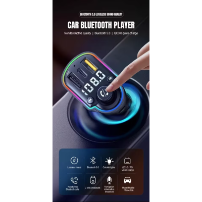 Modulator FM Bluetooth 5.0 Incarcare rapida MP3 Player Tip C PD 20W USB QC 3.0 ZTB-A8