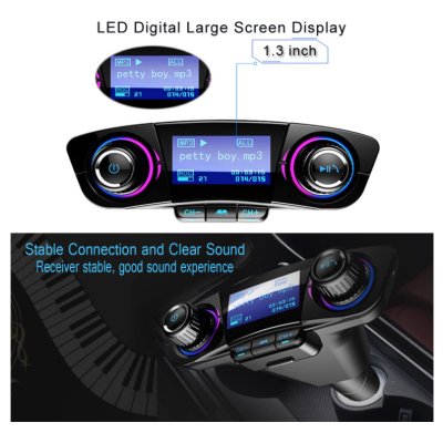 Modulator Fm Functie De Incarcare Telefon Bluetooth Handsfree Compatibilitate Universal Negru