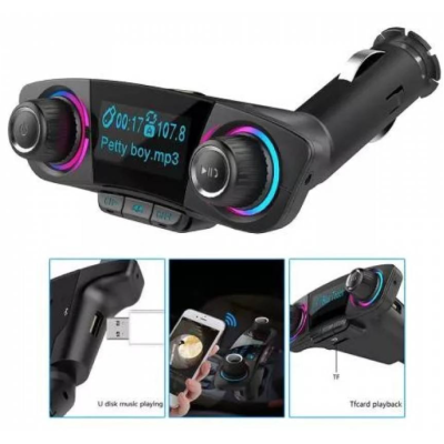 Modulator Fm Functie De Incarcare Telefon Bluetooth Handsfree Compatibilitate Universal Negru