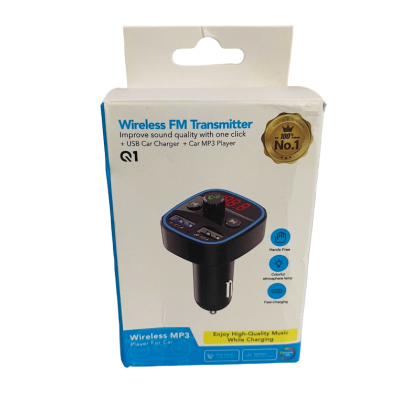 Modulator FM Q1 functie Bluetooth transmitator MP3 handsfree Negru