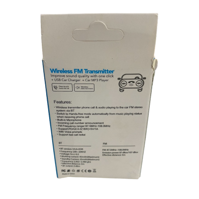 Modulator FM Q1 functie Bluetooth transmitator MP3 handsfree Negru