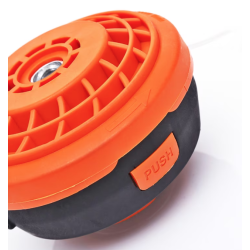 Mosor cu fir / tambur motocoasa cu buton din metal NEGRU/PORTOCALIU