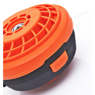 Mosor cu fir / tambur motocoasa cu buton din metal NEGRU/PORTOCALIU