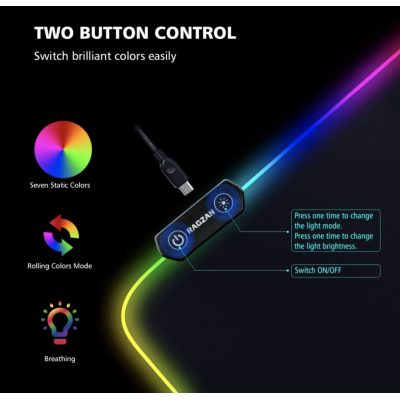 Mouse pad gaming cu iluminare LED RGB 30 x 80 cm