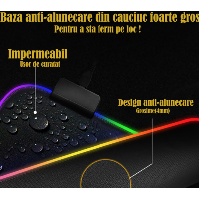 Mousepad Gaming Andowl Q R20 cu LED multicolor USB
