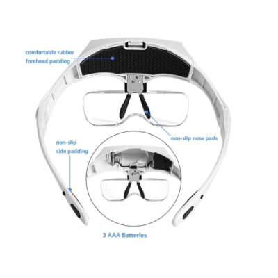 Ochelari cu 5 LUPE 2 LED 9892B2C Incarcare USB