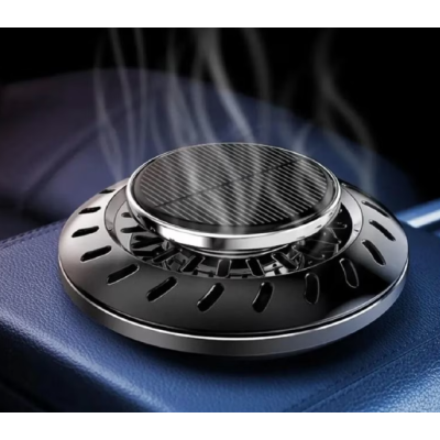 Odorizant auto cu incarcare solara ROTUND rezerve reutilizabile model minimalist