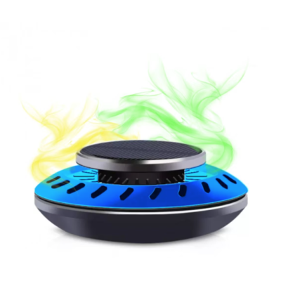 Odorizant auto cu incarcare solara ROTUND rezerve reutilizabile model minimalist