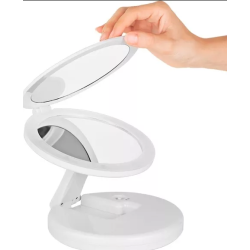 Oglinda cosmetica 2 in 1 Andowl Q MR80 pliabila led efect de lupa reincarcabila