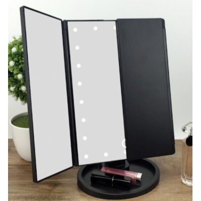 Oglinda cosmetica LED extensibila cu buton tactil