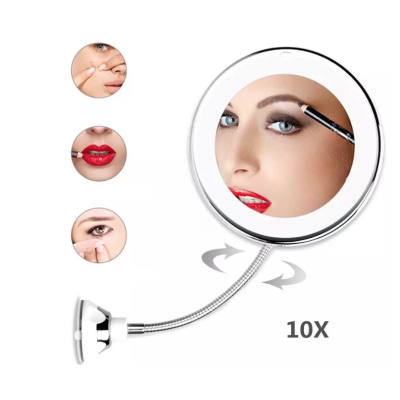 Oglinda Led Machiaj Flexibila cu Ventuza Marire 10x si Iluminare Q TL113