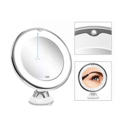 Oglinda Led Machiaj Flexibila cu Ventuza Marire 10x si Iluminare Q TL113