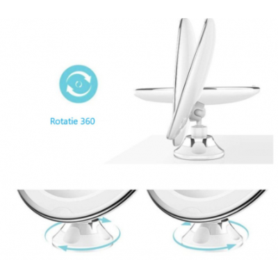 Oglinda Led Machiaj Flexibila cu Ventuza Marire 10x si Iluminare Q TL113