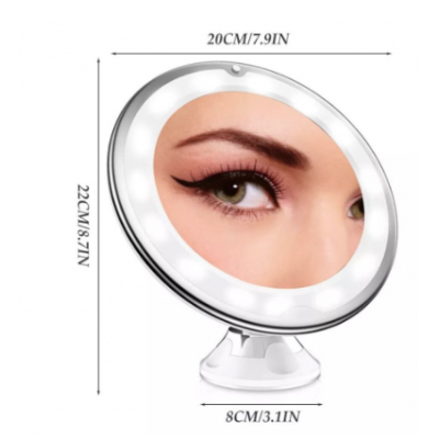 Oglinda Led Machiaj Flexibila cu Ventuza Marire 10x si Iluminare Q TL113